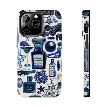 Navy Blue Collage iPhone Case