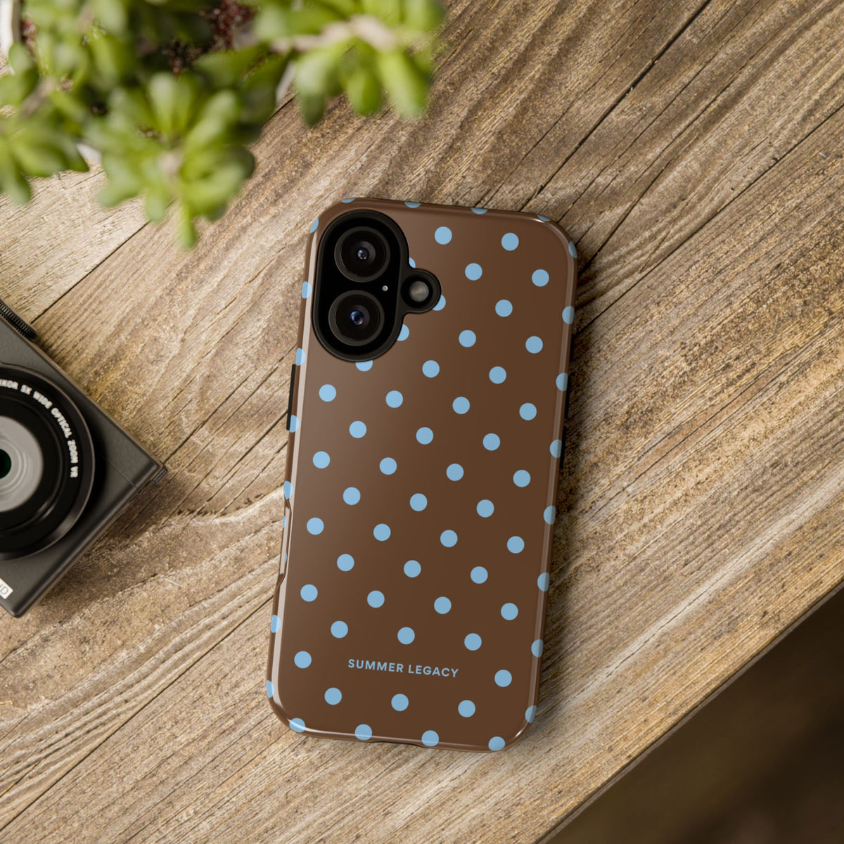Mocha Polka Dot iPhone Case
