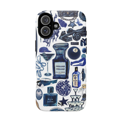 Navy Blue Collage iPhone Case