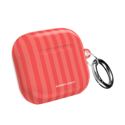 Coral Stripe AirPod Case