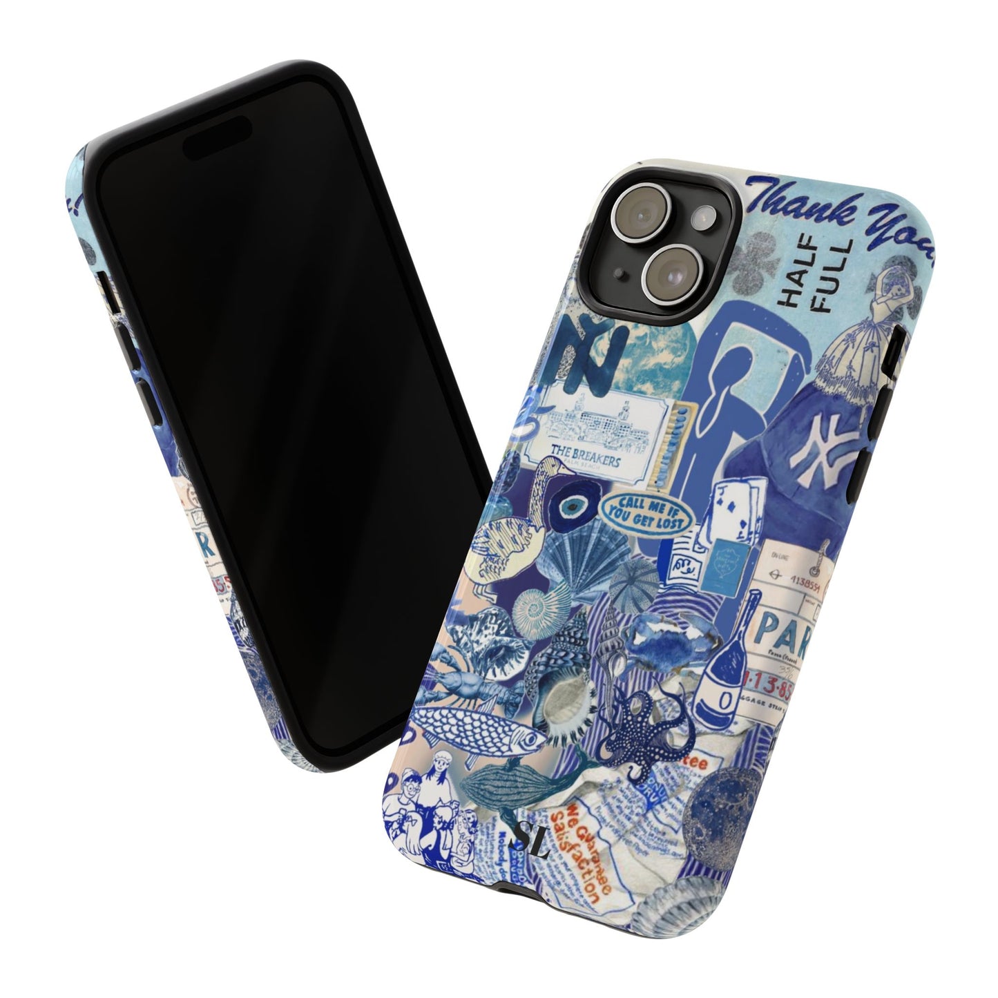 Blue Collage iPhone Case