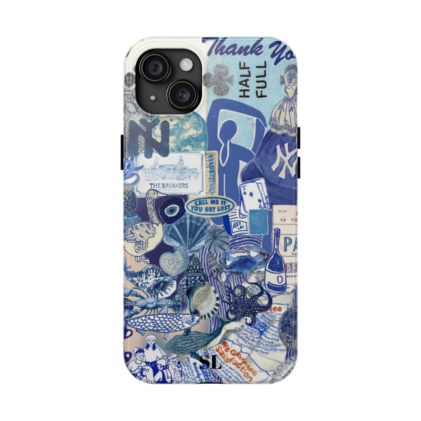 Blue Collage iPhone Case