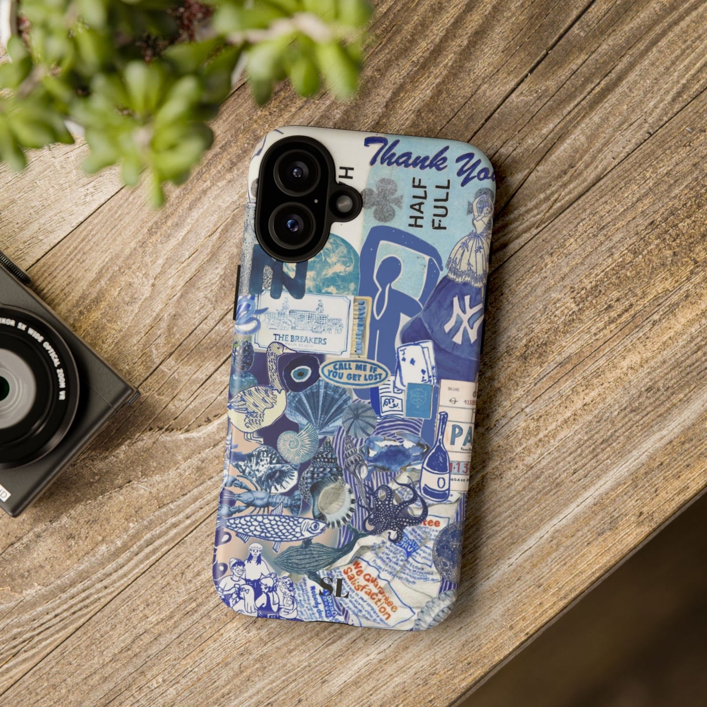 Blue Collage iPhone Case