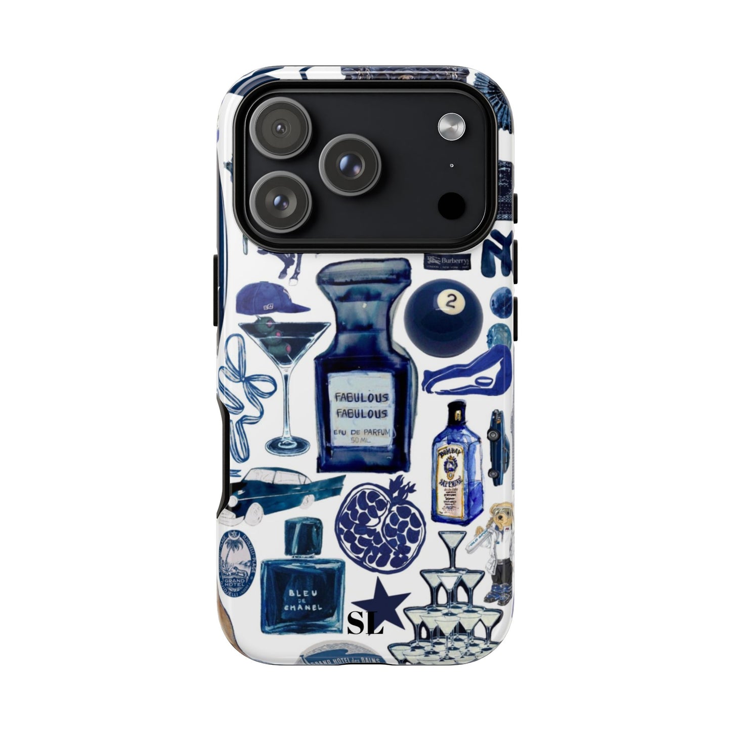 Navy Blue Collage iPhone Case