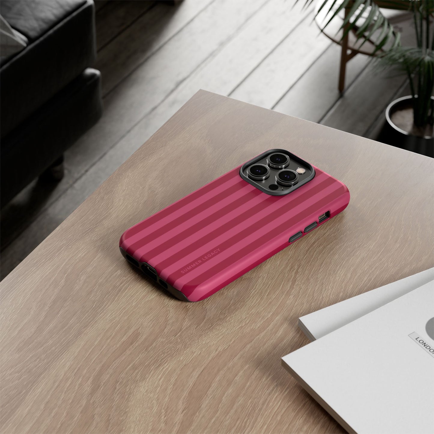 Berry Stripe iPhone Case
