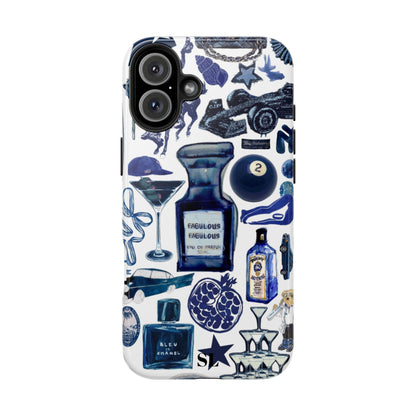 Navy Blue Collage iPhone Case