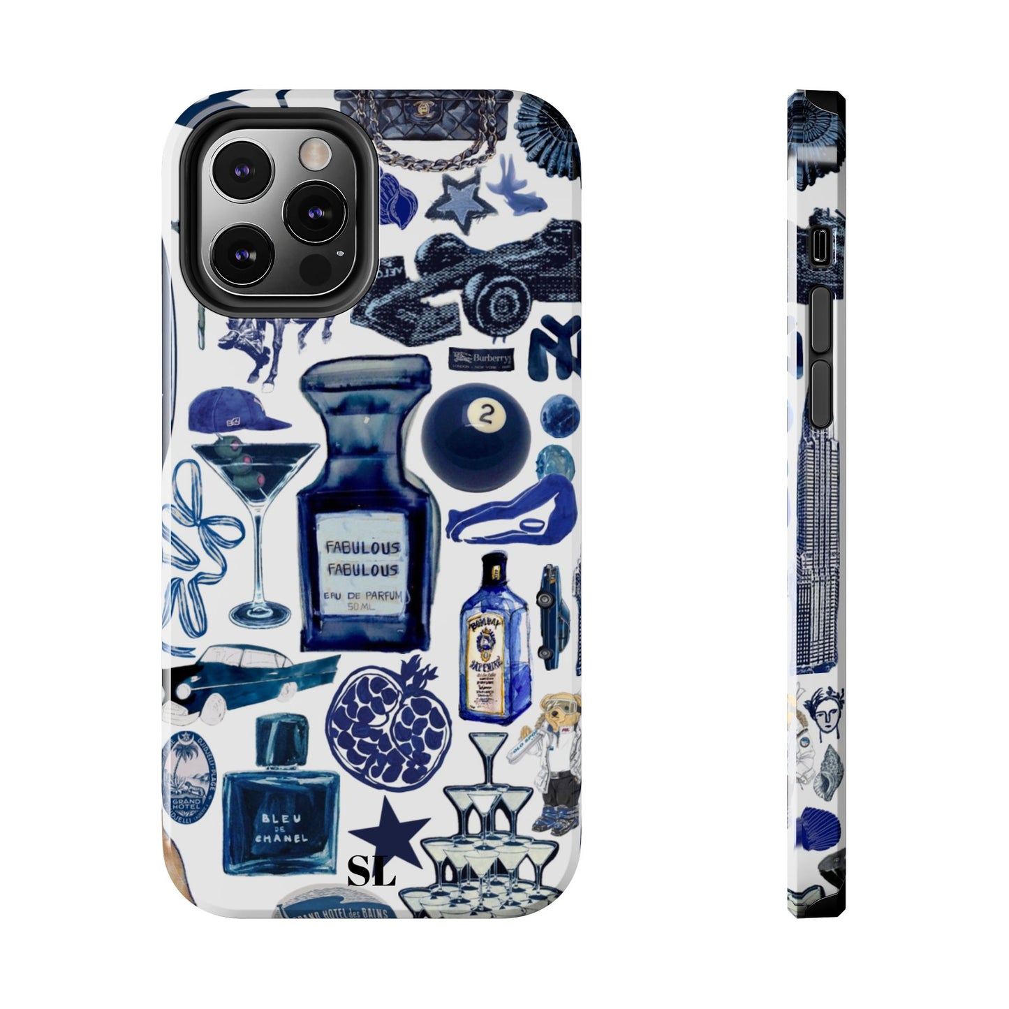 Navy Blue Collage iPhone Case