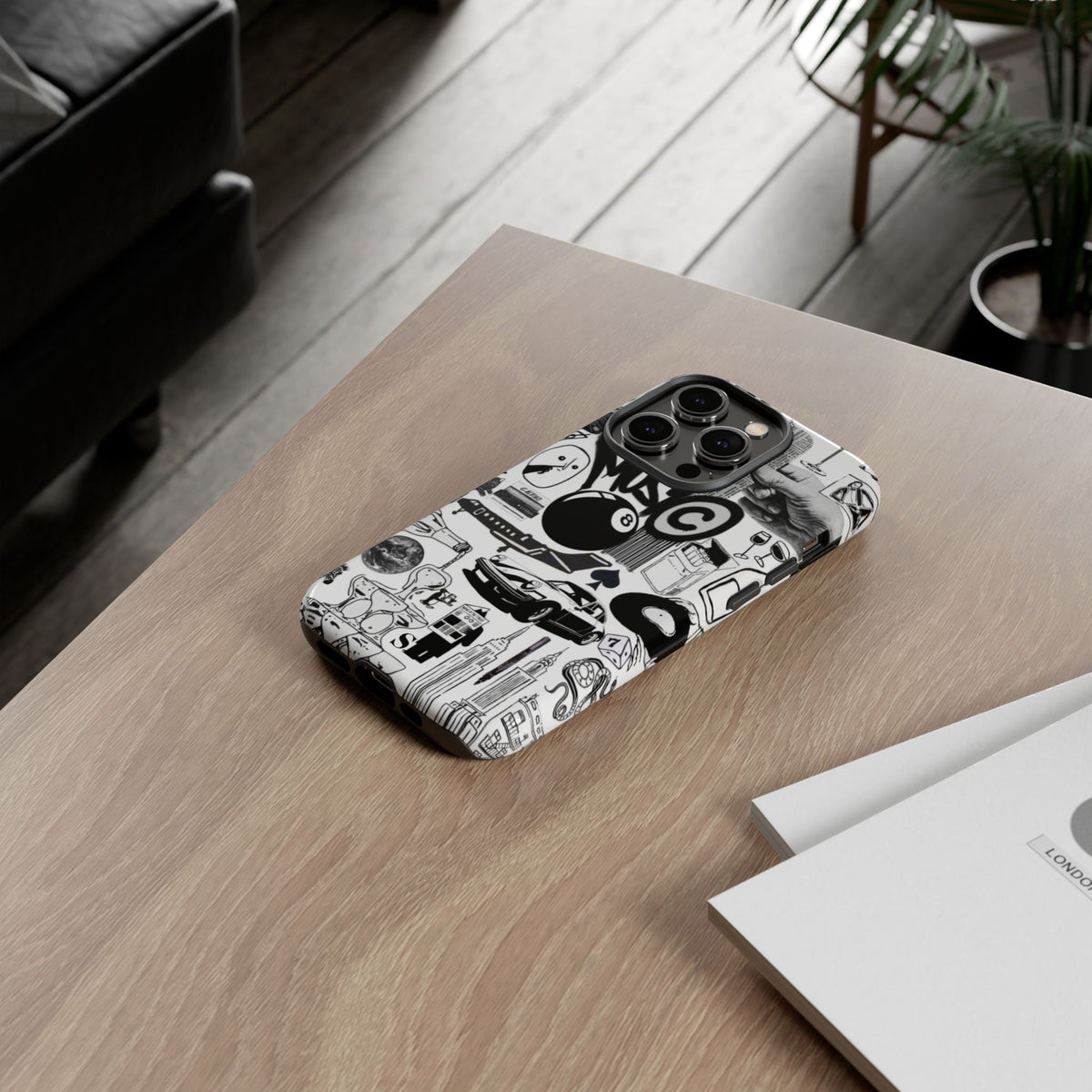 Black and White iPhone Case