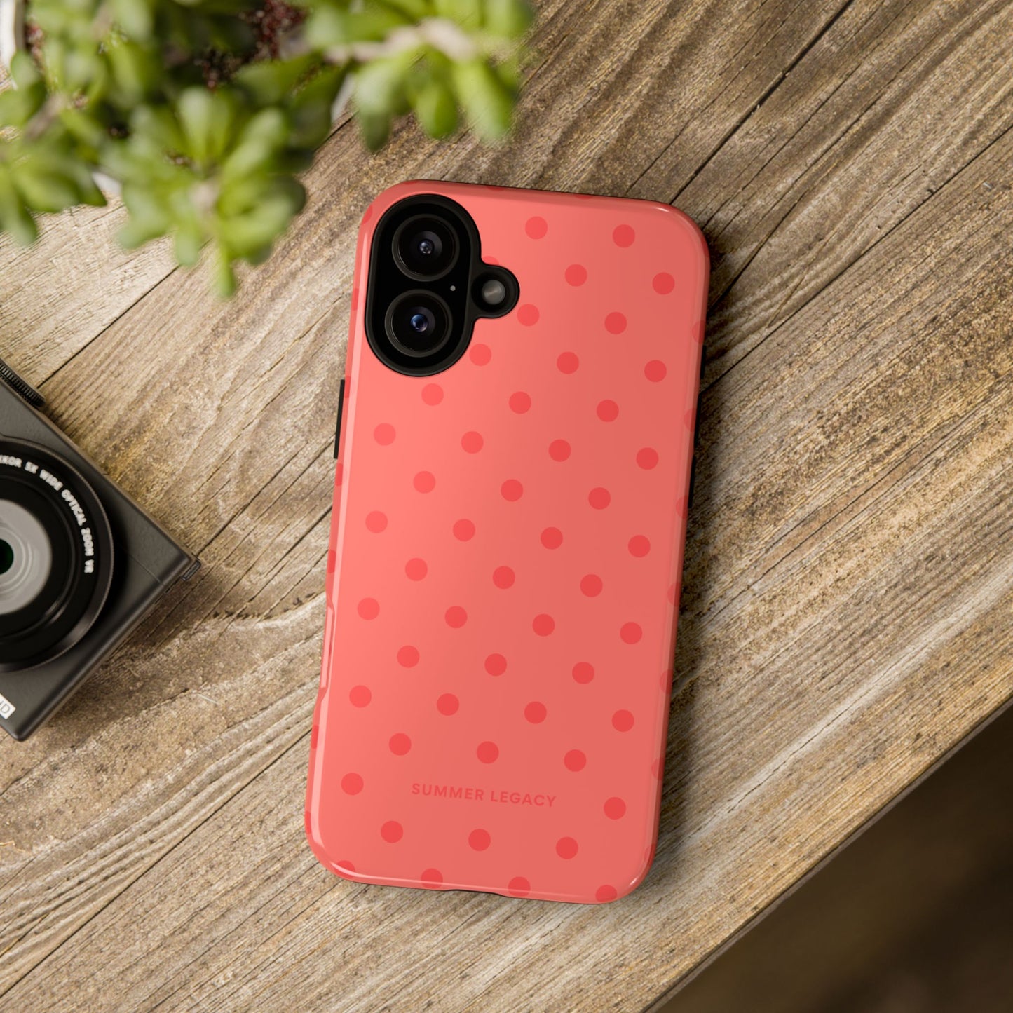 Coral Polka Dot iPhone Case