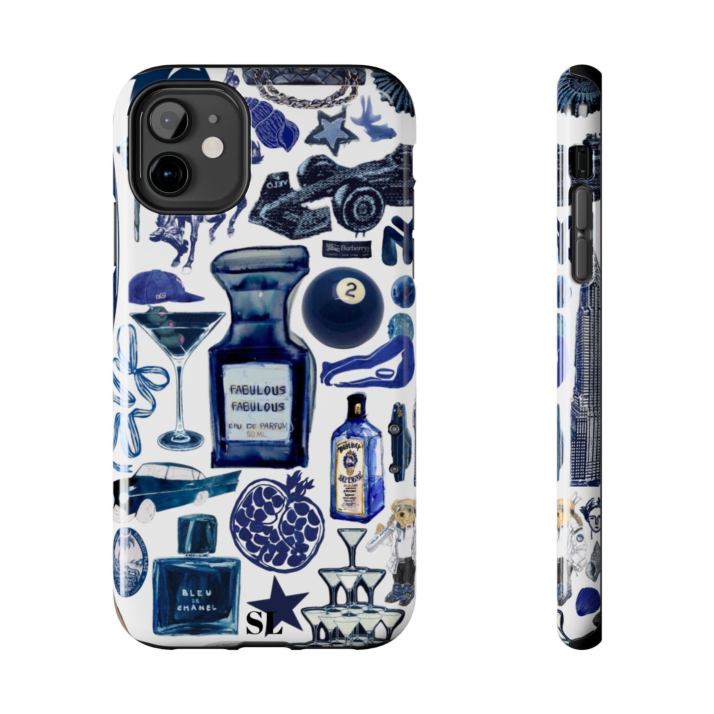 Navy Blue Collage iPhone Case