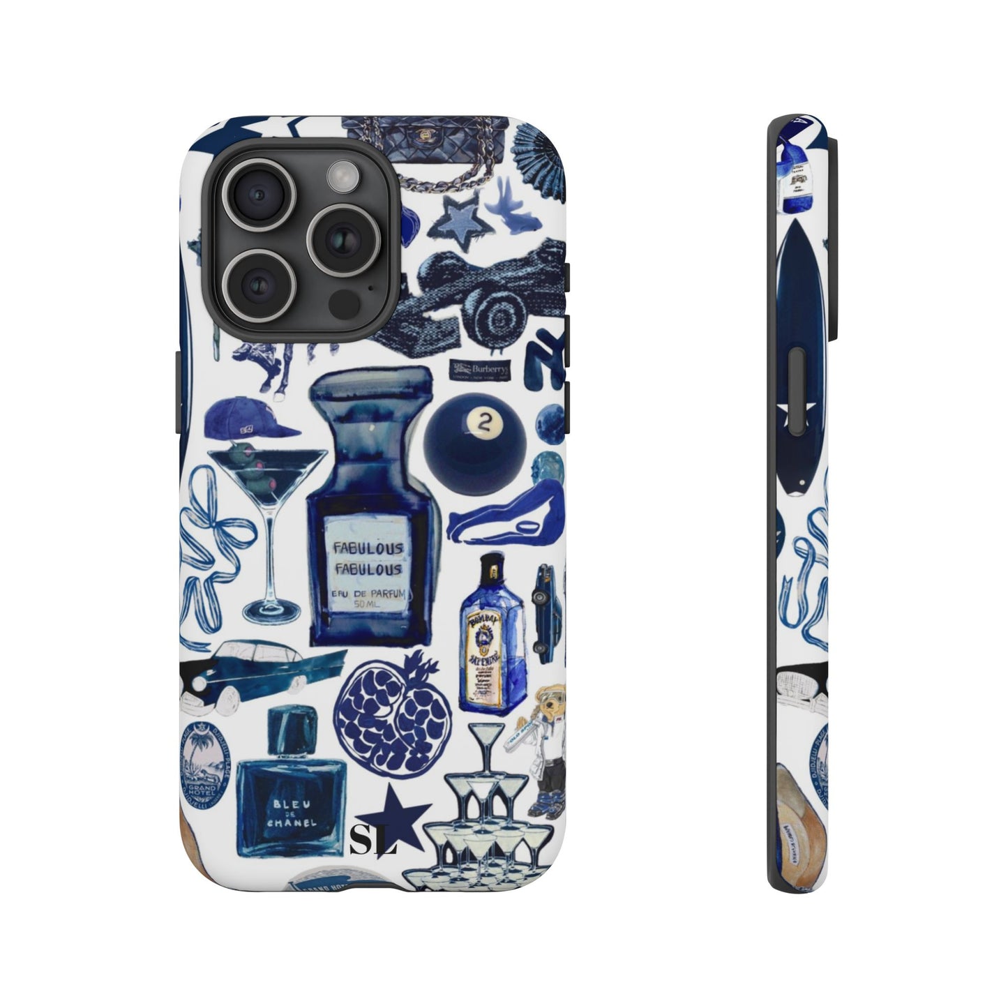 Navy Blue Collage iPhone Case