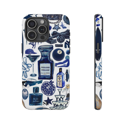 Navy Blue Collage iPhone Case