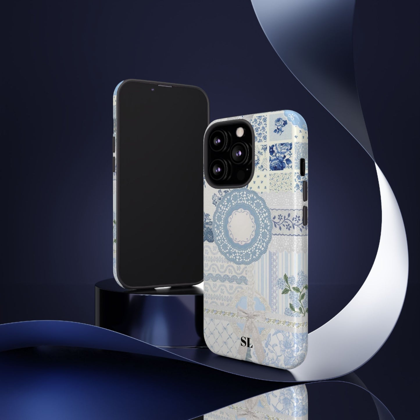 Blue Meadow Patchwork iPhone Case