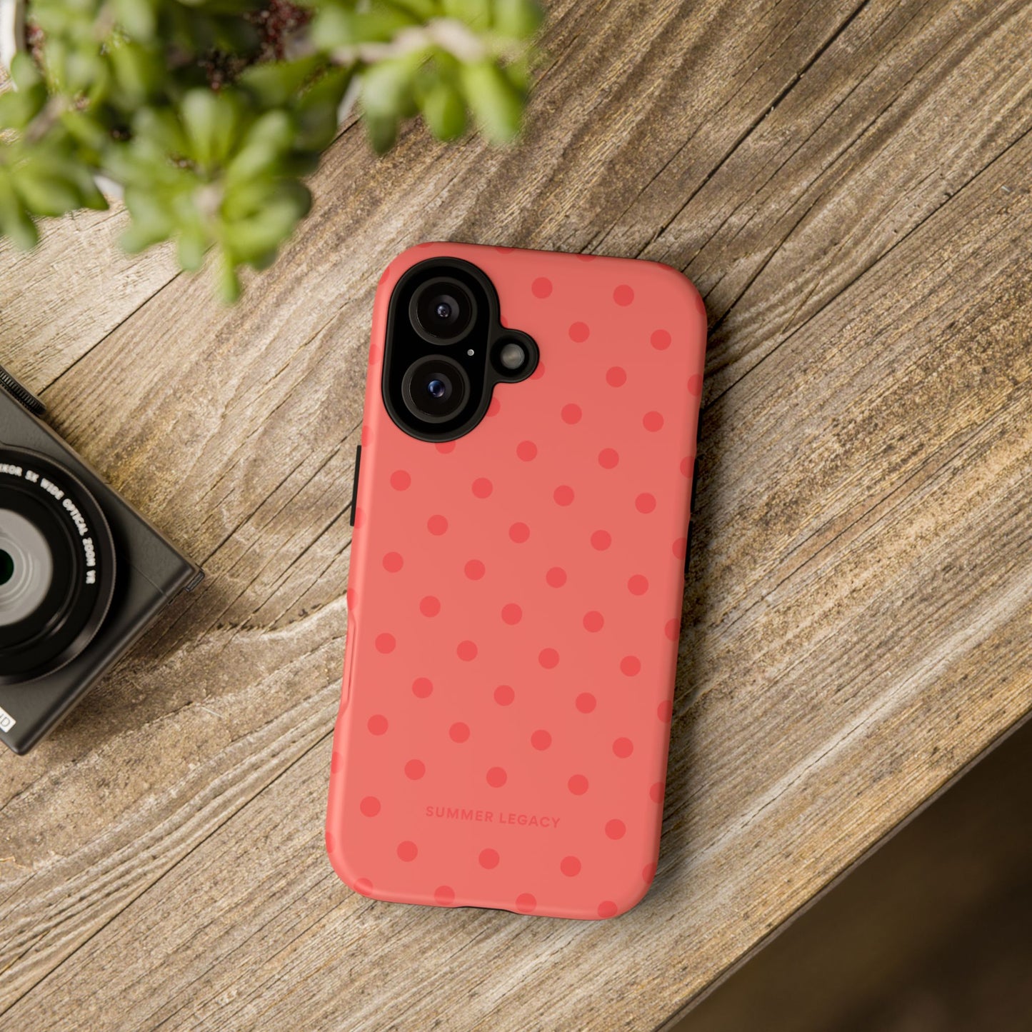Coral Polka Dot iPhone Case