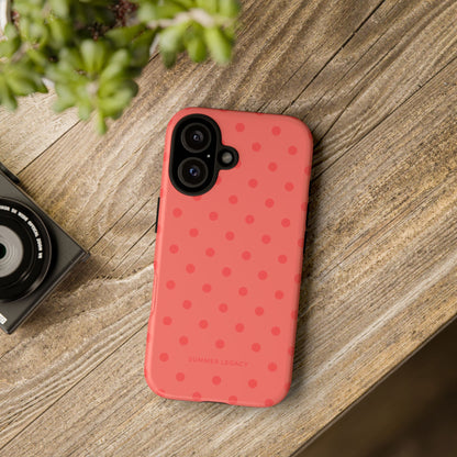 Coral Polka Dot iPhone Case