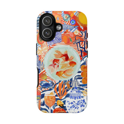 Navy Goldfish Bowl iPhone Case