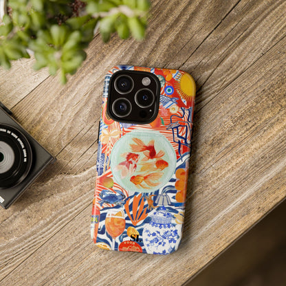 Navy Goldfish Bowl iPhone Case