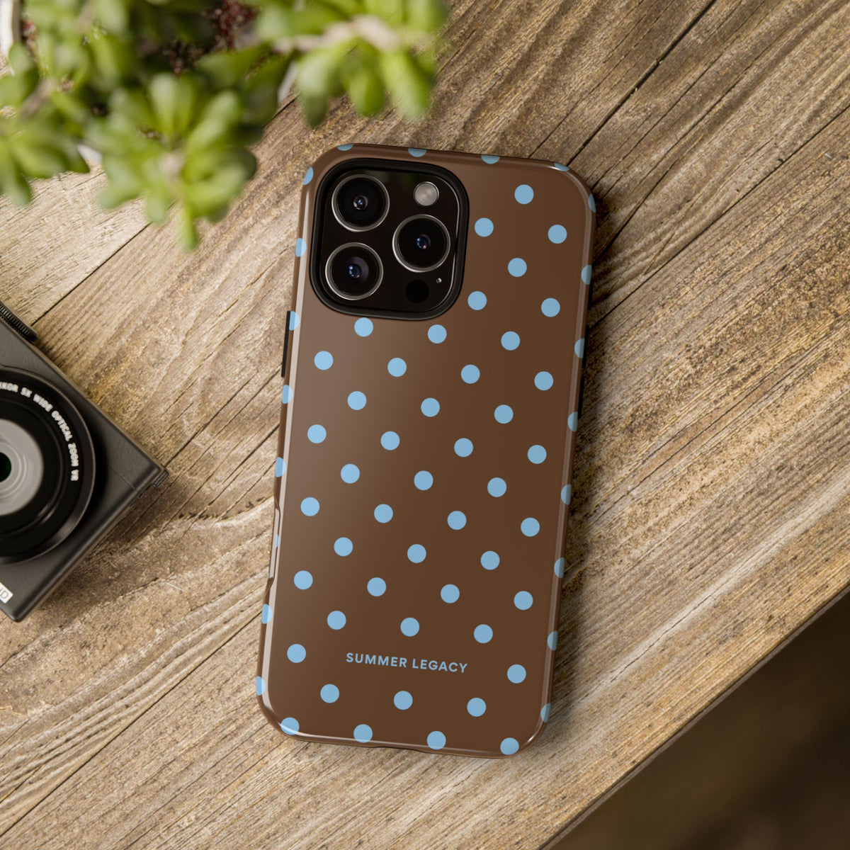 Mocha Polka Dot iPhone Case