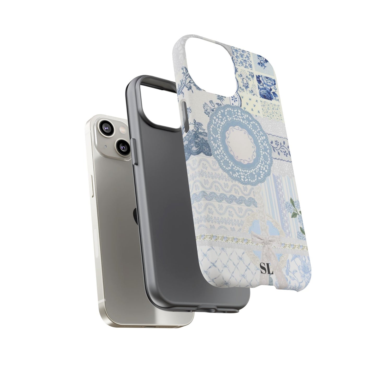 Blue Meadow Patchwork iPhone Case