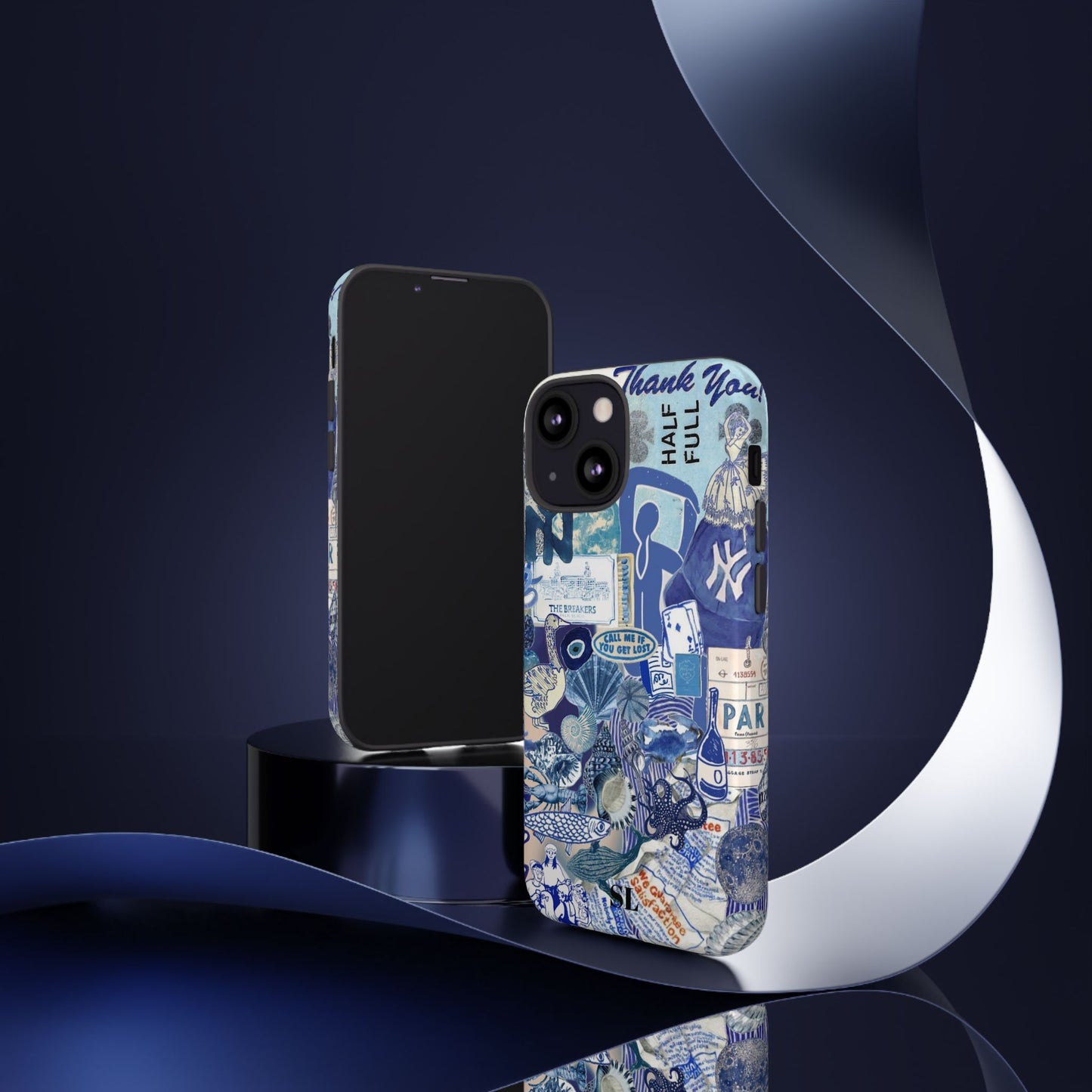 Blue Collage iPhone Case