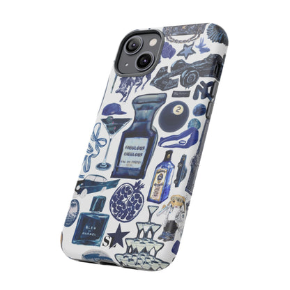 Navy Blue Collage iPhone Case