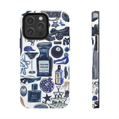 Navy Blue Collage iPhone Case