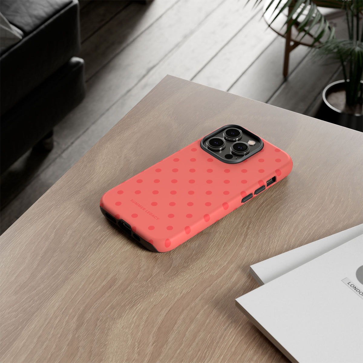Coral Polka Dot iPhone Case