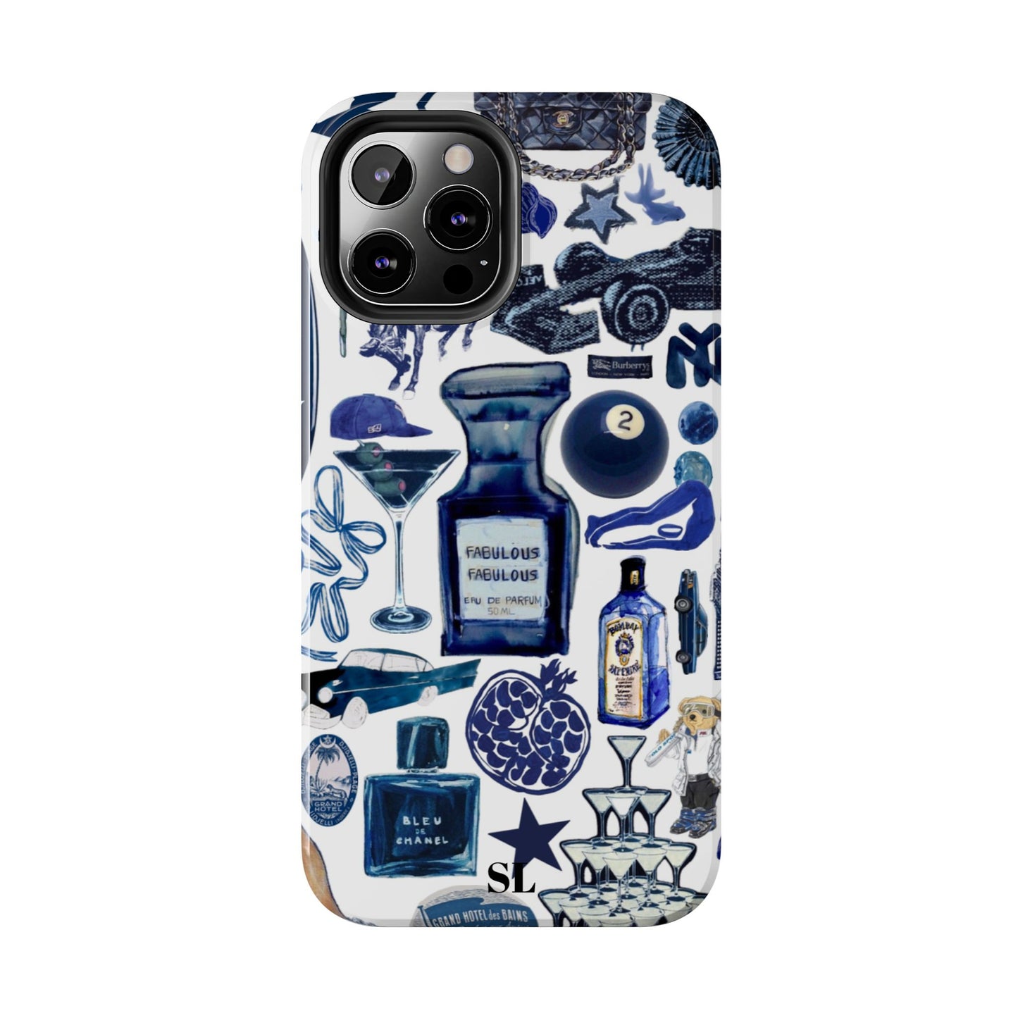 Navy Blue Collage iPhone Case