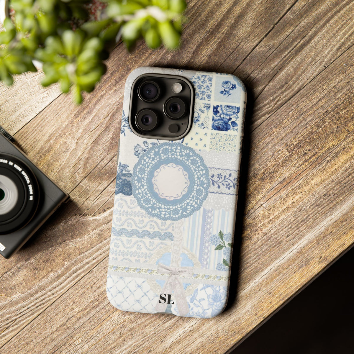 Blue Meadow Patchwork iPhone Case