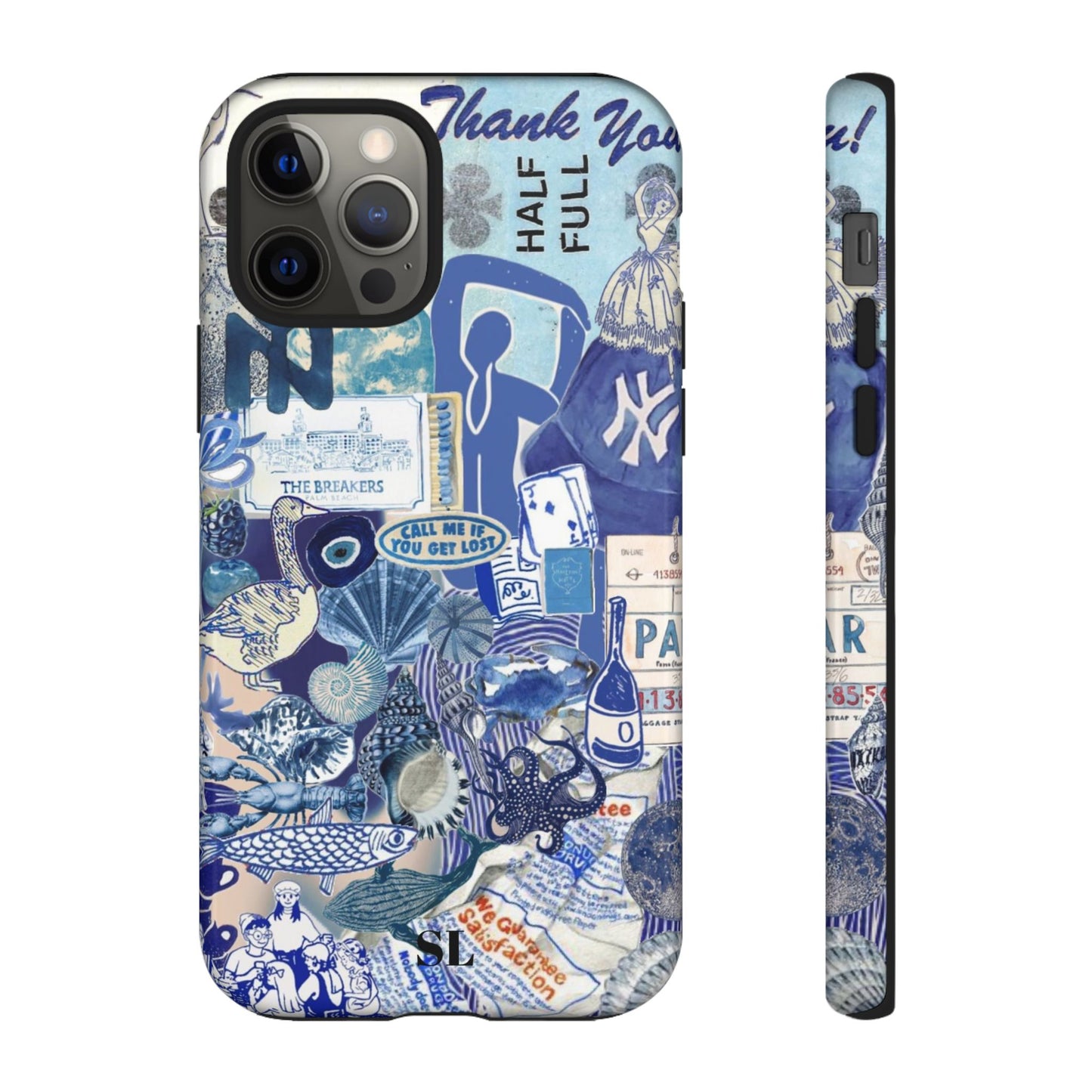 Blue Collage iPhone Case