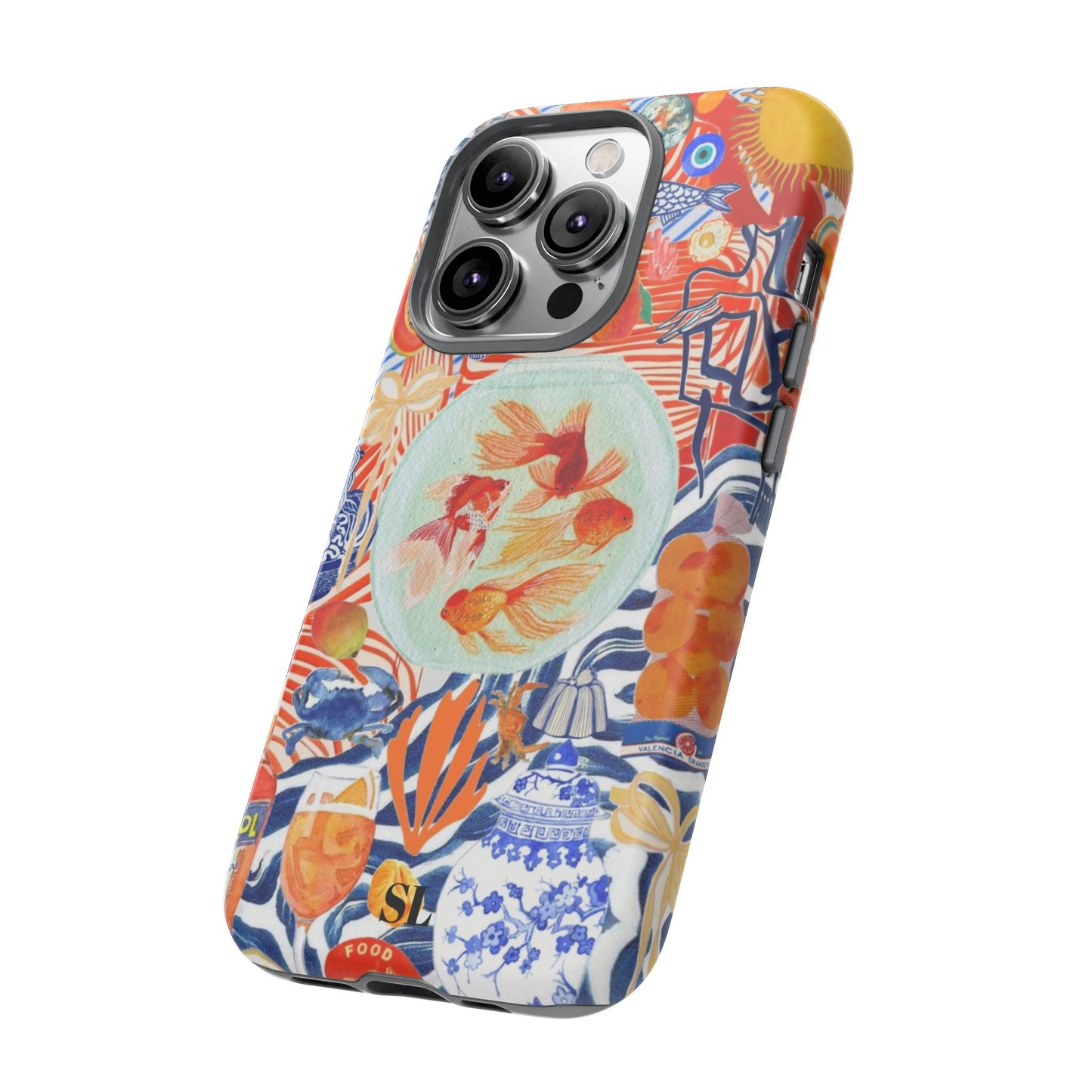 Navy Goldfish Bowl iPhone Case