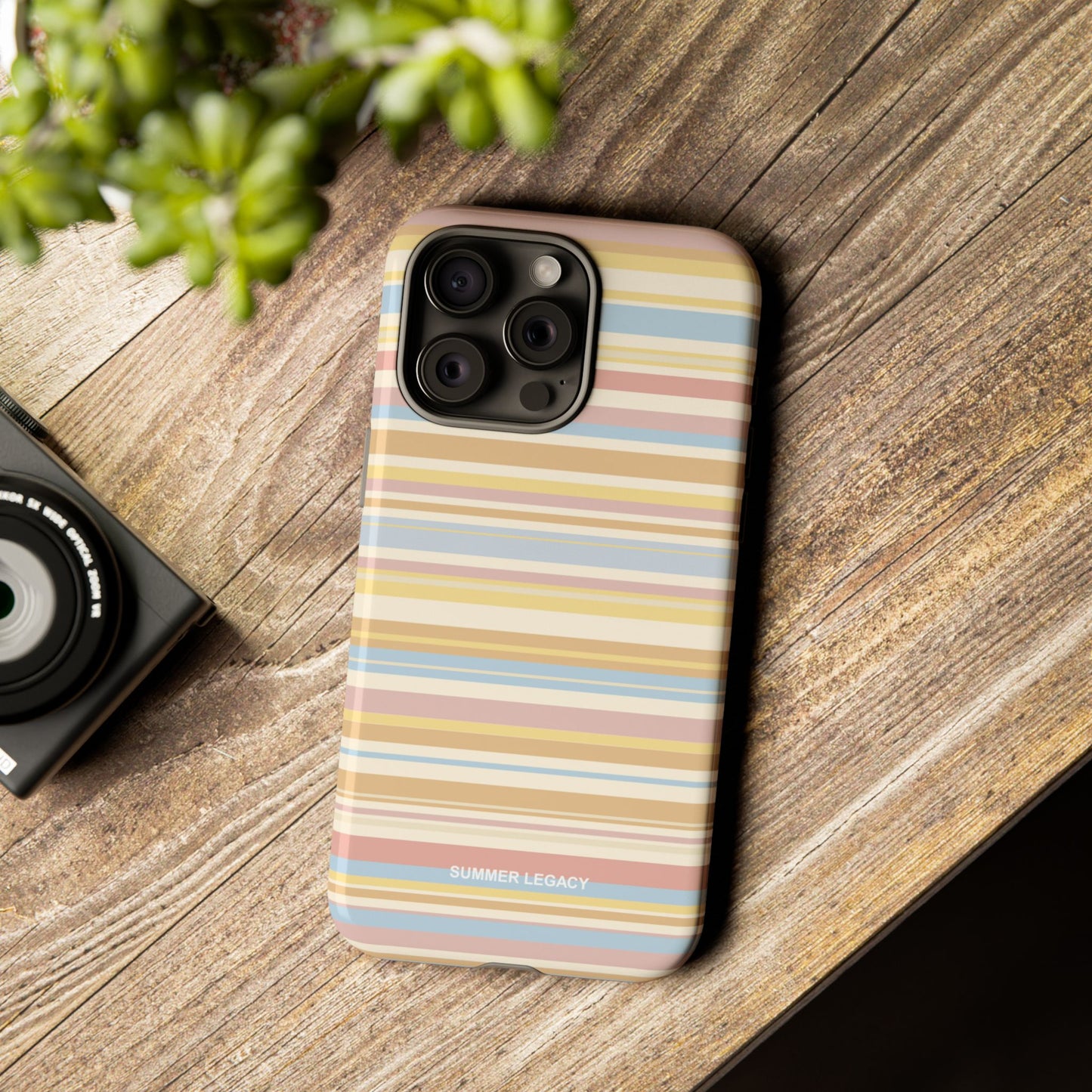 Lychee Multi-stripe iPhone Case