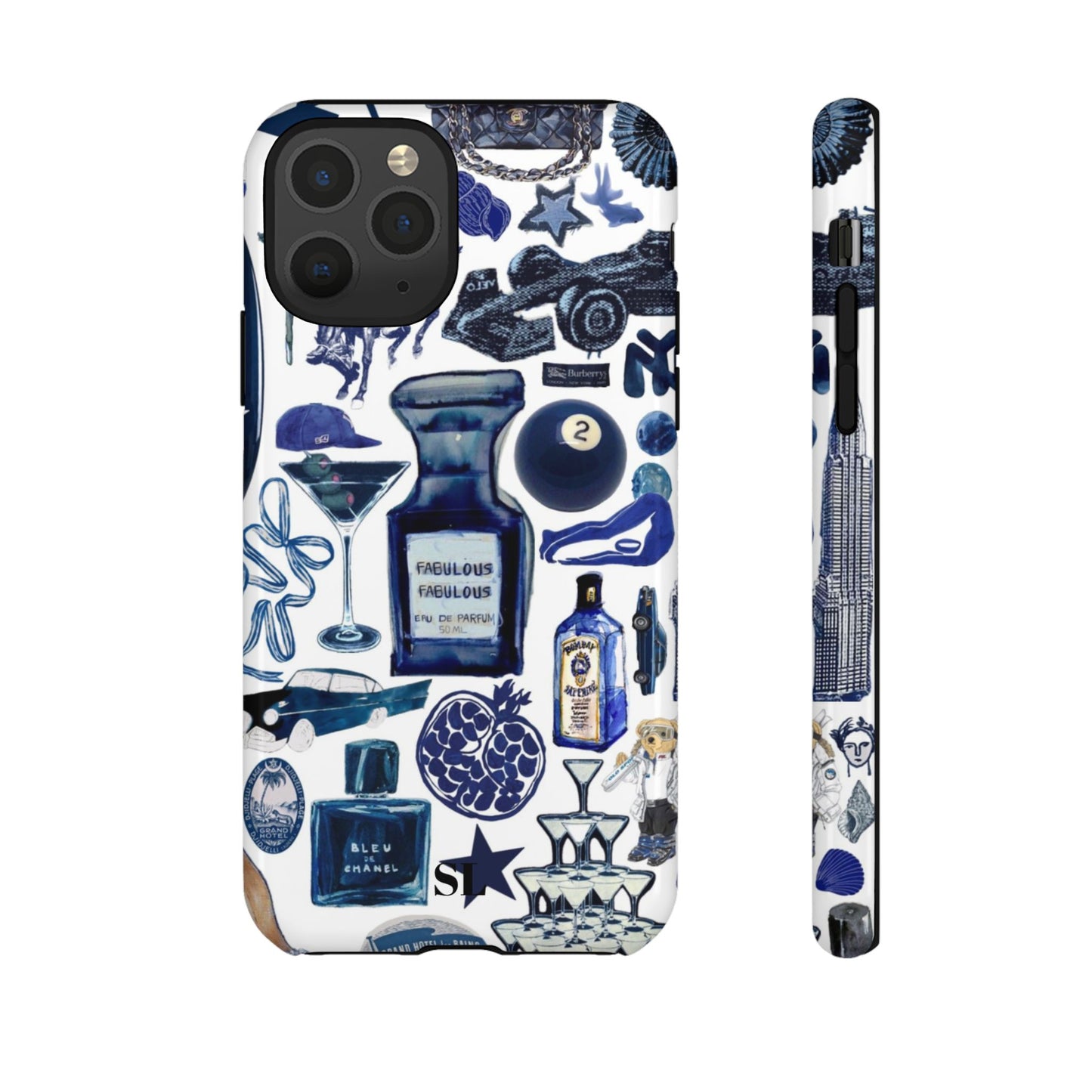 Navy Blue Collage iPhone Case