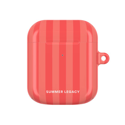Coral Stripe AirPod Case