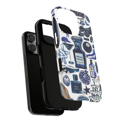 Navy Blue Collage iPhone Case