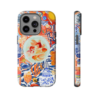 Navy Goldfish Bowl iPhone Case