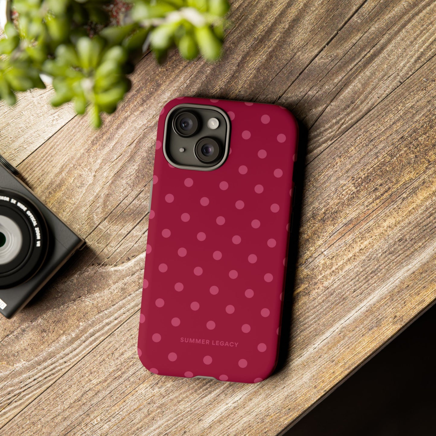 Berry Polka Dot iPhone Case