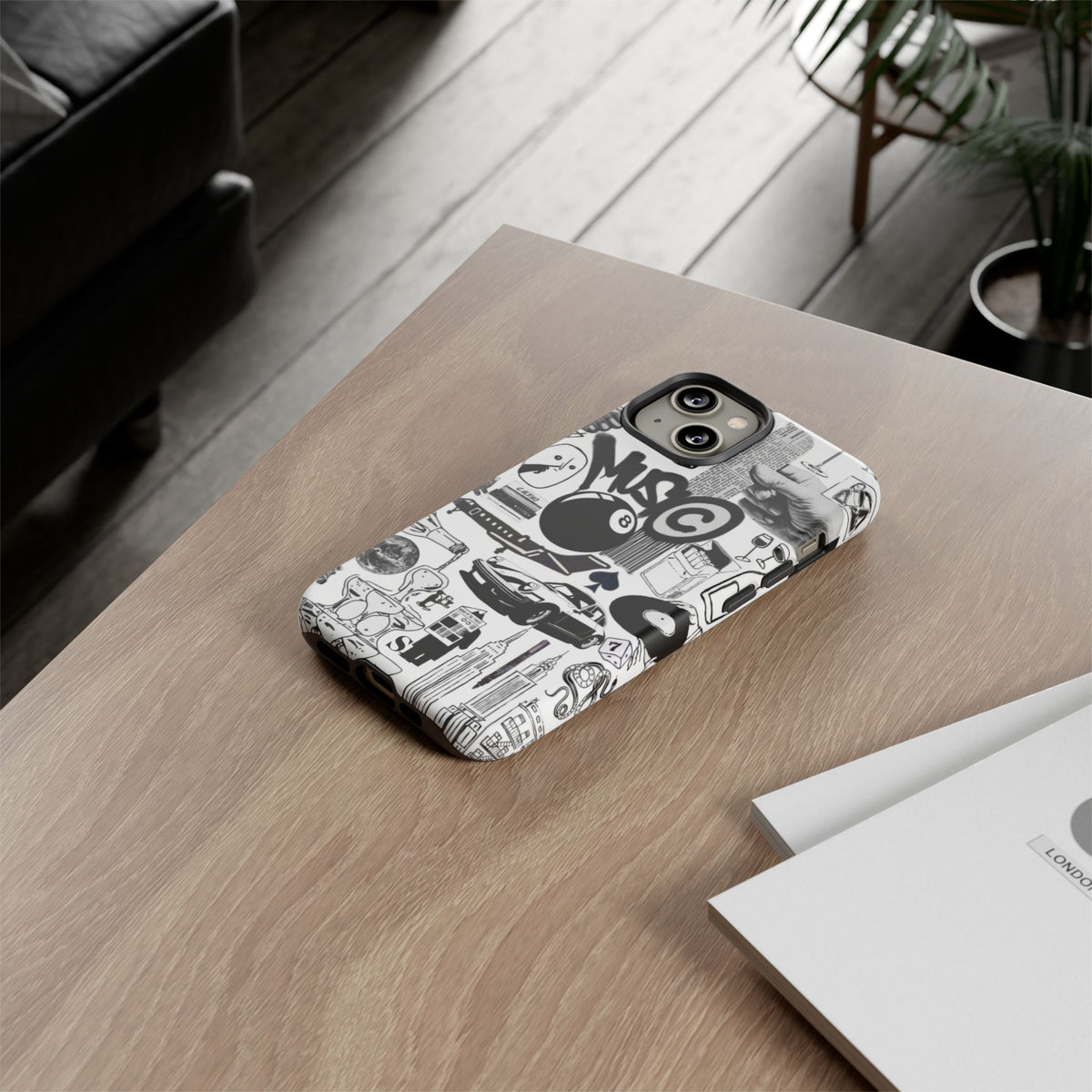 Black and White iPhone Case