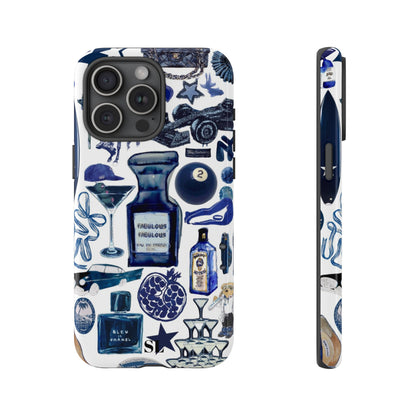 Navy Blue Collage iPhone Case
