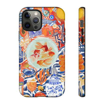 Navy Goldfish Bowl iPhone Case