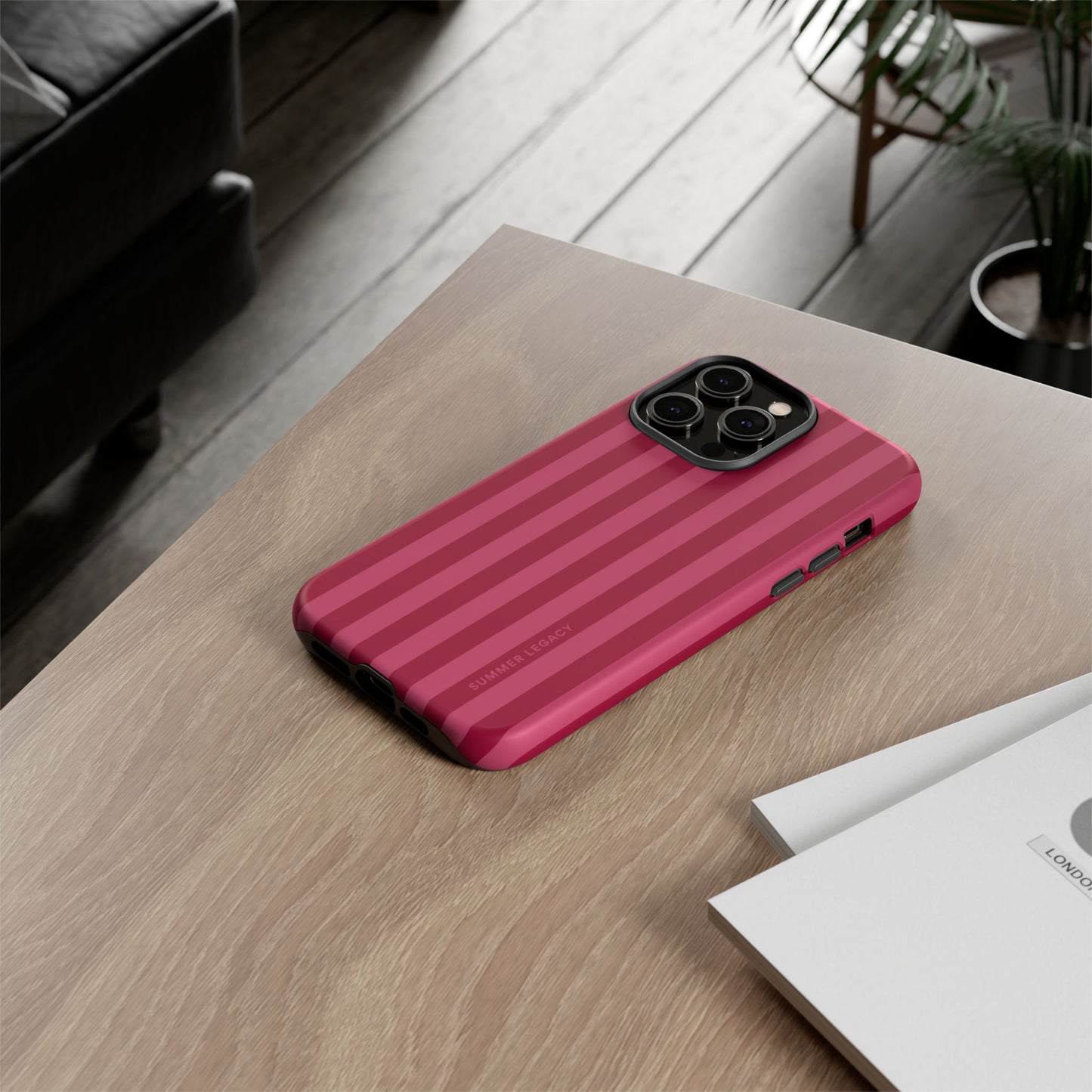 Berry Stripe iPhone Case