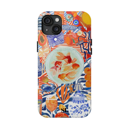 Navy Goldfish Bowl iPhone Case