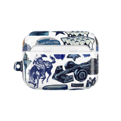 Navy Blue Collage AirPod Case
