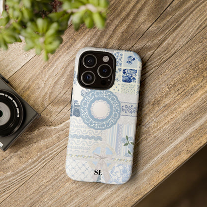 Blue Meadow Patchwork iPhone Case