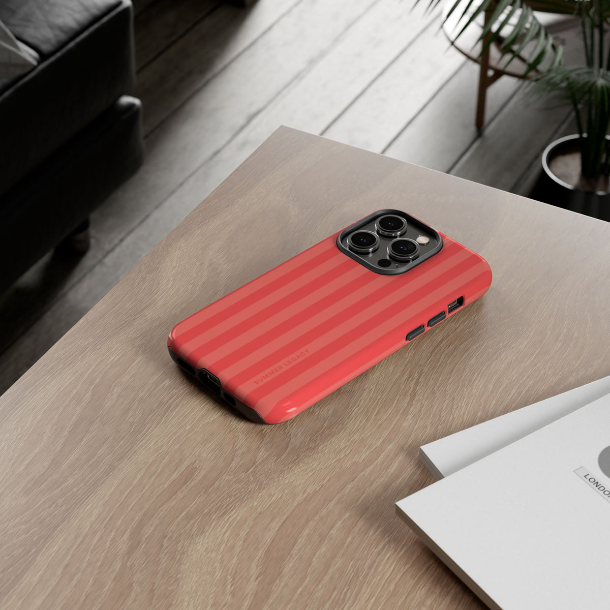 Coral Stripe iPhone Case