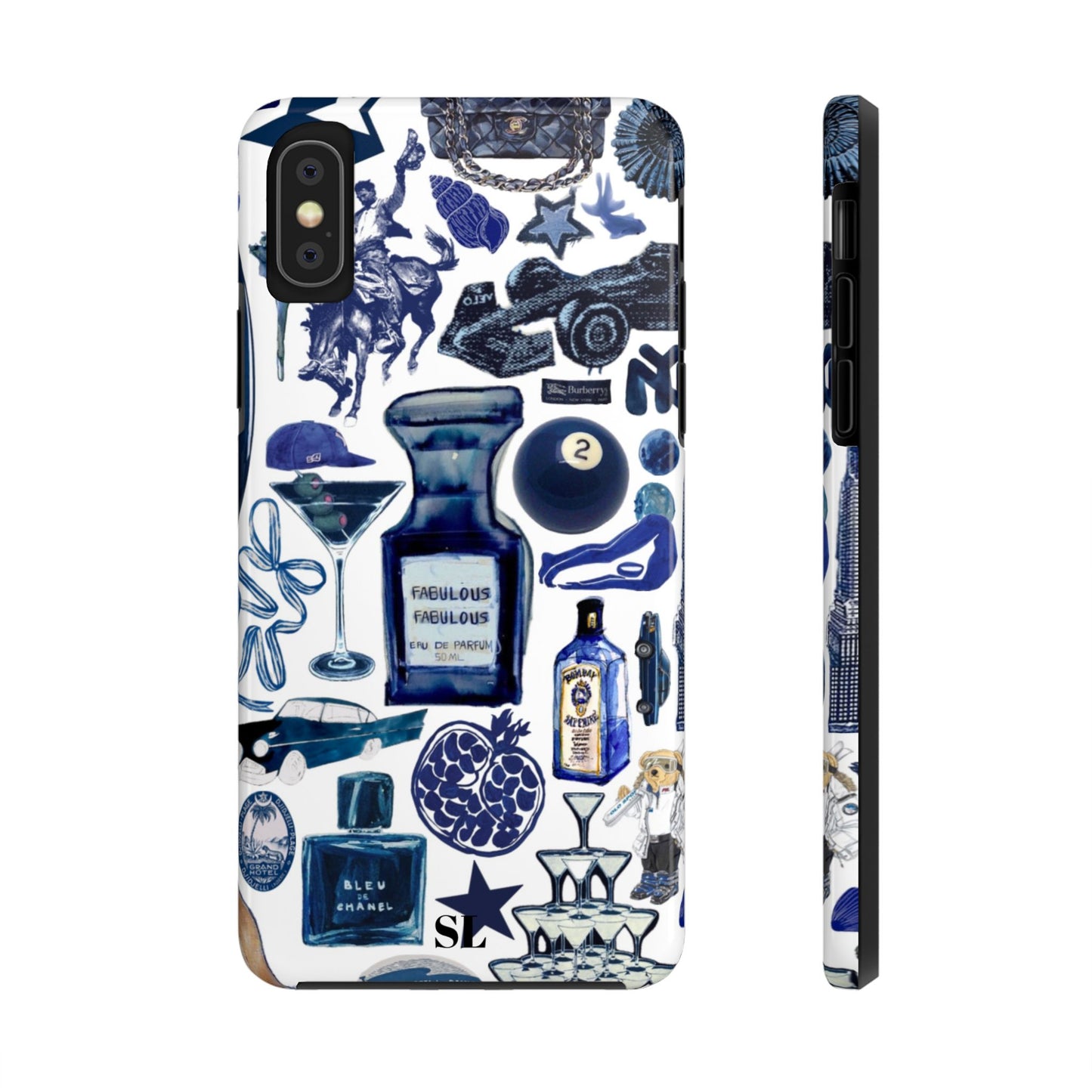 Navy Blue Collage iPhone Case