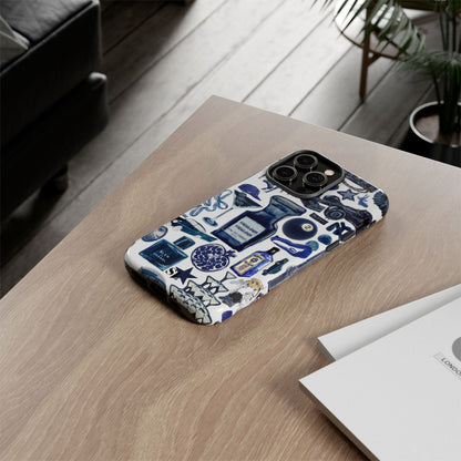 Navy Blue Collage iPhone Case