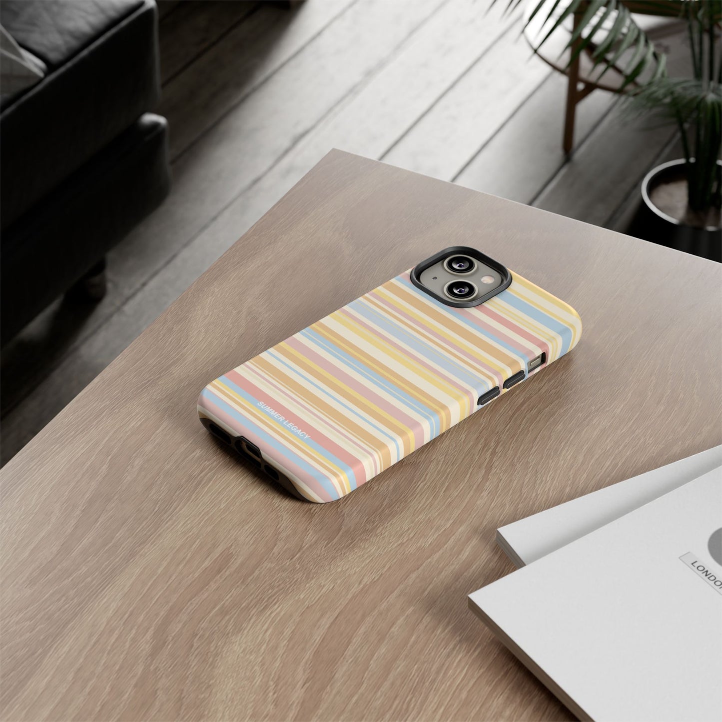 Lychee Multi-stripe iPhone Case