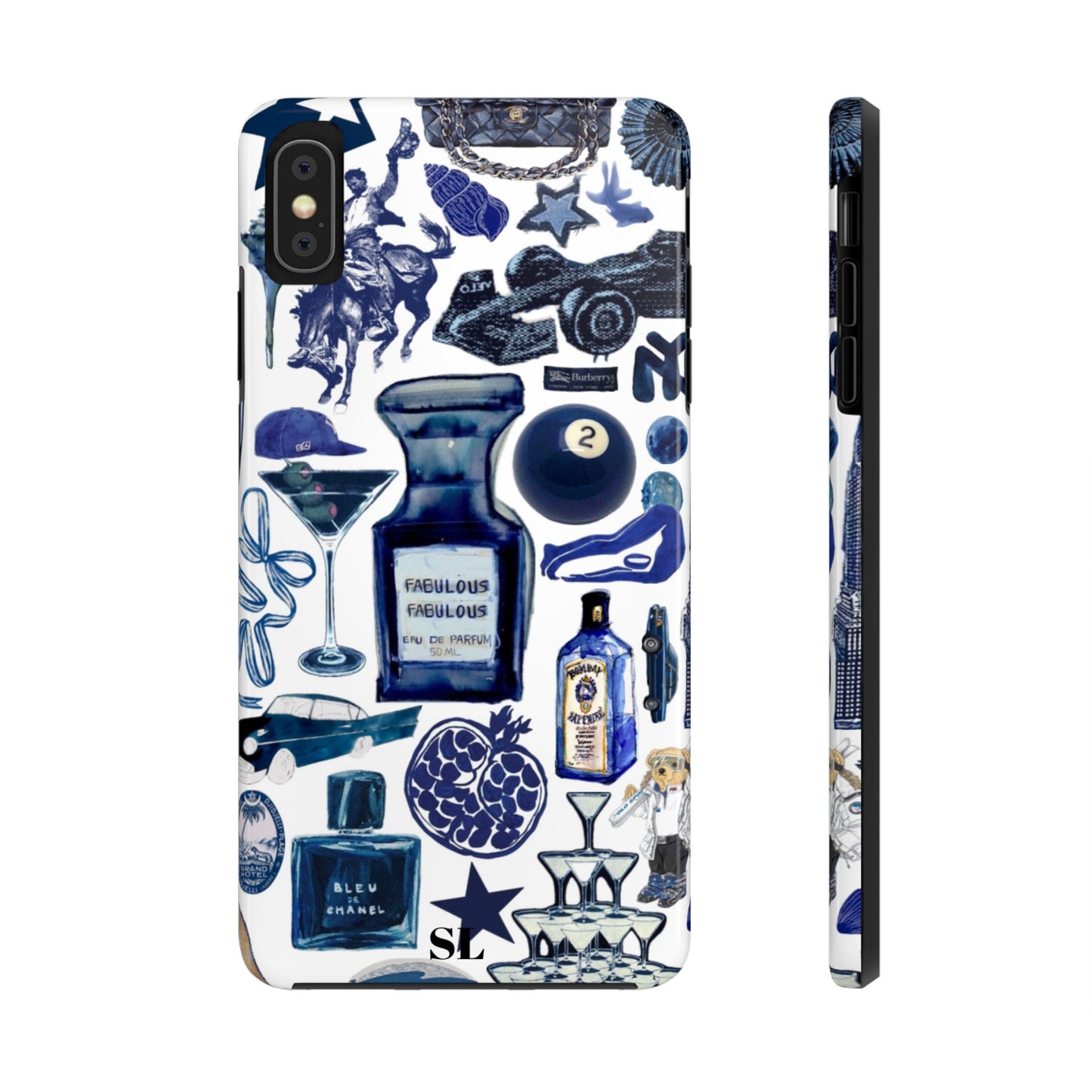 Navy Blue Collage iPhone Case