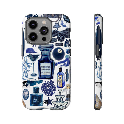 Navy Blue Collage iPhone Case